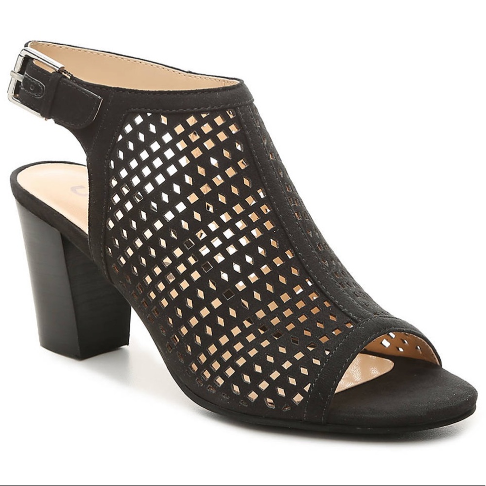 Unisa Sandal laser cut open toe block heel NEW